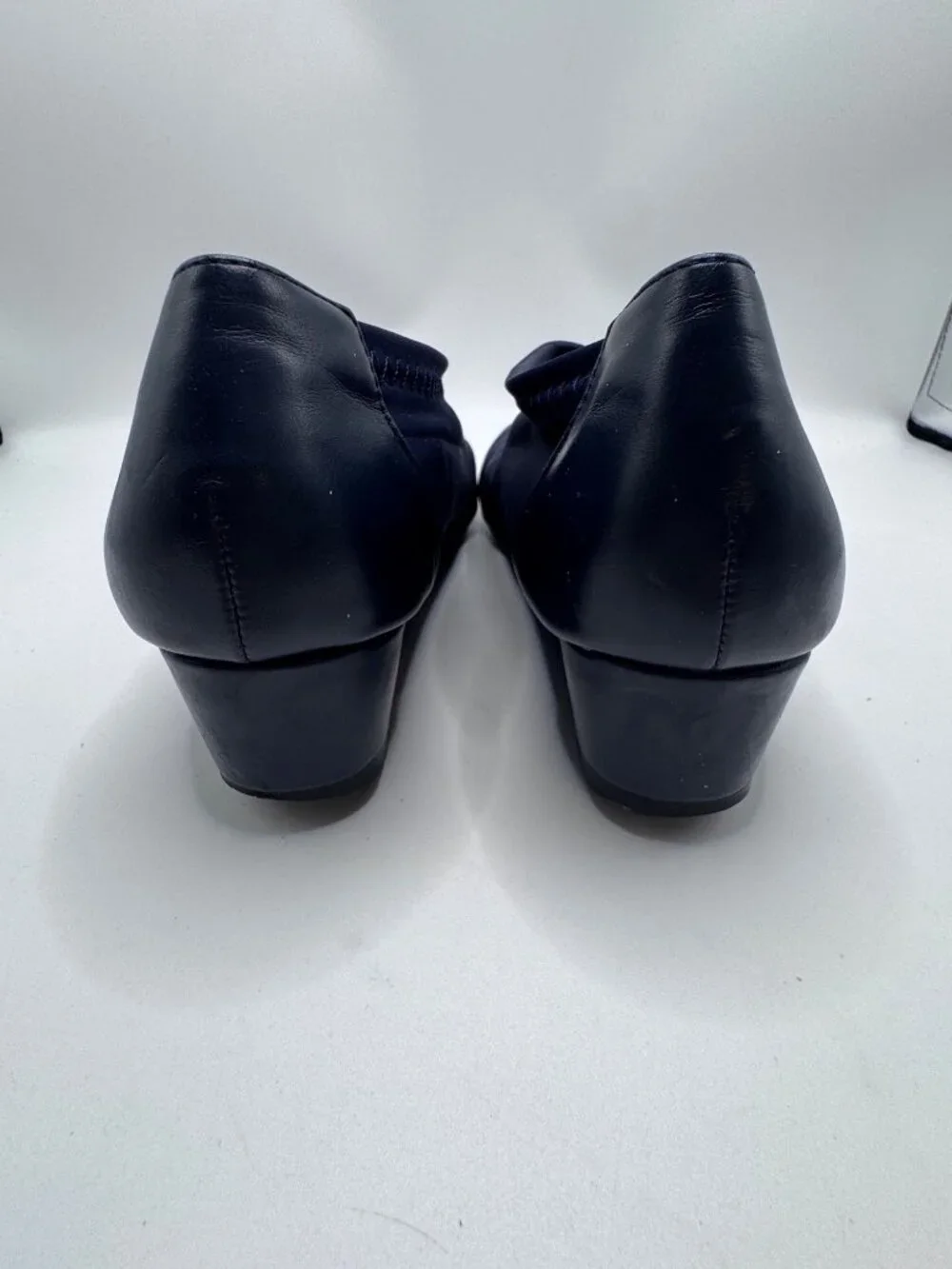 Angel Steps Navy Blue Slip-On Wedge Shoes Size 9.5M Comfortable All-Man-Made Mat